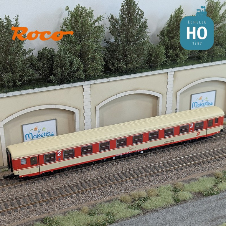 Set de 2 voitures voyageurs "Arlberg-Express" ÖBB Ep IV HO Roco 6200078 - Maketis