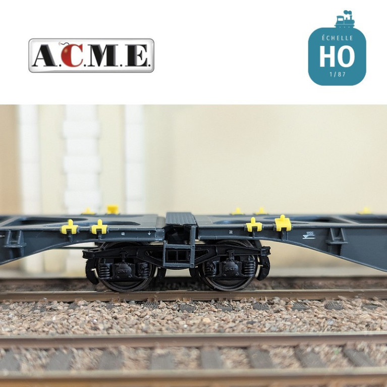 Wagon multimodal articulé 90' type Sggmrss MFD Rail avec 2 caisses mobiles "EMB" EP V-VI HO ACME 40395 - Maketis Wagon multimodal articulé 90' type Sggmrss MFD Rail avec 2 caisses mobiles "EMB" EP V-VI HO ACME 40395 - Maketis
