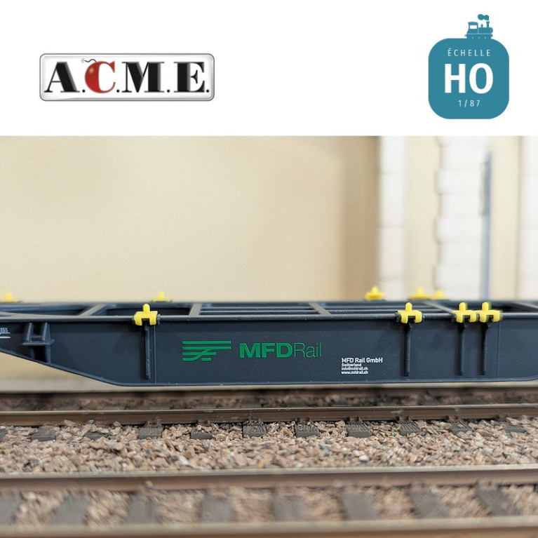 Wagon multimodal articulé 90' type Sggmrss MFD Rail avec 2 caisses mobiles "EMB" EP V-VI HO ACME 40395 - Maketis Wagon multimodal articulé 90' type Sggmrss MFD Rail avec 2 caisses mobiles "EMB" EP V-VI HO ACME 40395 - Maketis