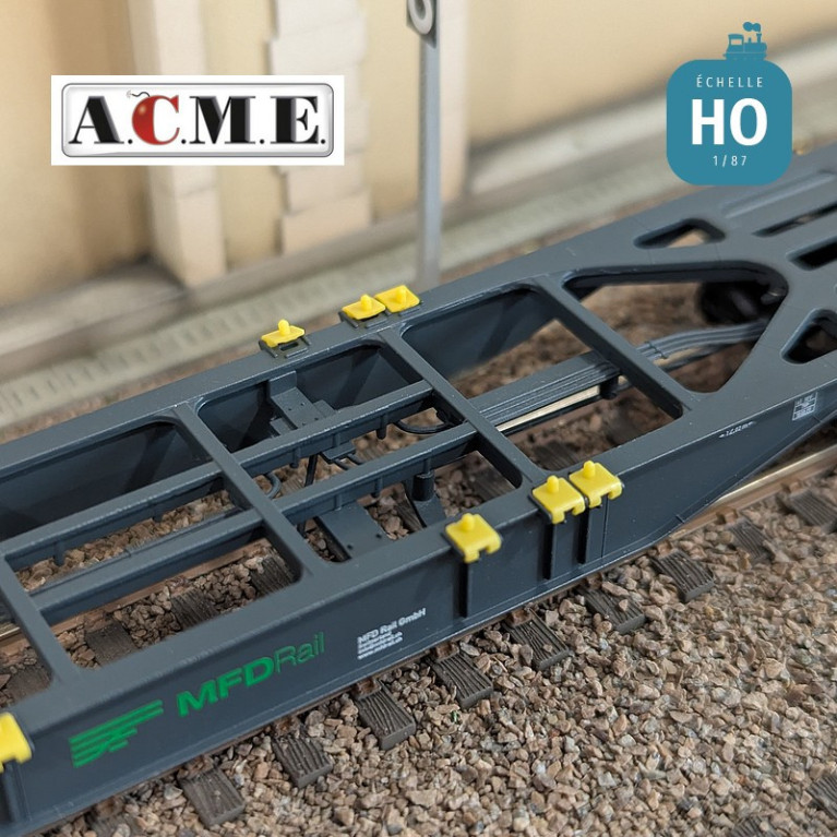 Wagon multimodal articulé 90' type Sggmrss MFD Rail avec 2 caisses mobiles "EMB" EP V-VI HO ACME 40395 - Maketis Wagon multimodal articulé 90' type Sggmrss MFD Rail avec 2 caisses mobiles "EMB" EP V-VI HO ACME 40395 - Maketis