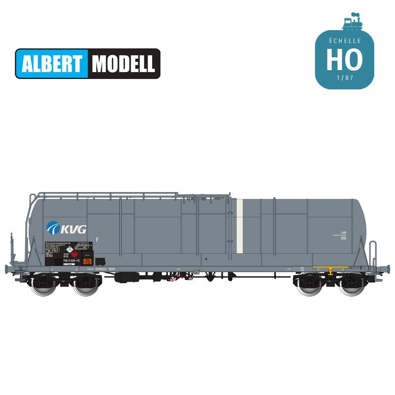 Wagon citerne grande capacité 85m3 Zas gris KVG DB Ep V HO Albert Modell 796006 - Maketis