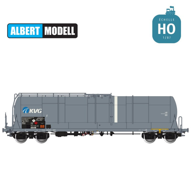 Wagon citerne grande capacité 85m3 Zas gris KVG DB Ep V HO Albert Modell 796006 - Maketis