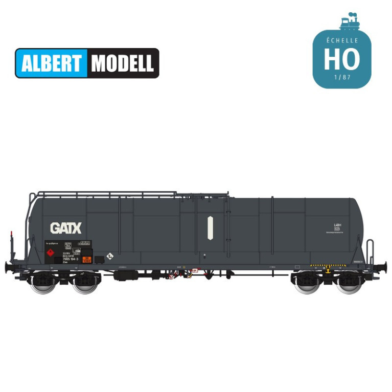 Wagon citerne grande capacité 85m3 Zas gris GATX Ep VI HO Albert Modell 796011 - Maketis Wagon citerne grande capacité 85m3 Zas gris GATX Ep VI HO Albert Modell 796011 - Maketis