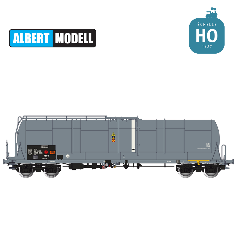 Wagon citerne grande capacité 85m3 Zas gris Wascosa Ep VI HO Albert Modell 796012 - Maketis