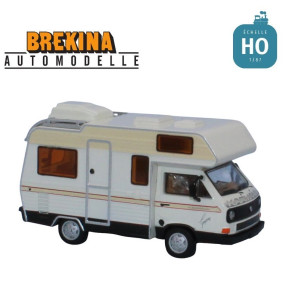 Camping car Gipsy Volkswagen T3 blanc/noir 1983 HO Brekina 33977 - Maketis