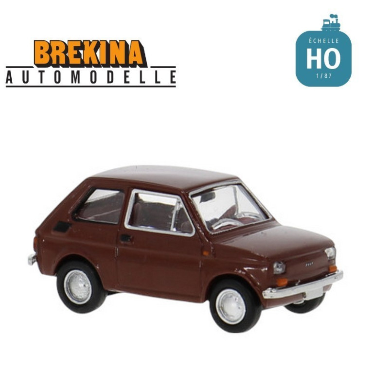 Fiat 126 marron 1972 HO Brekina 22372 - Maketis