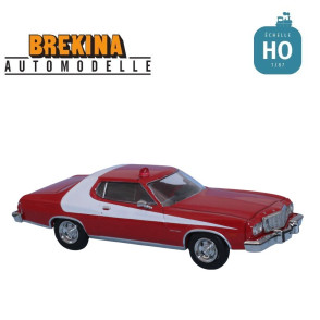 Ford Gran Torino Rouge/blanc (Starsky et Hutch) avec gyrophare HO Brekina 19729 - Maketis