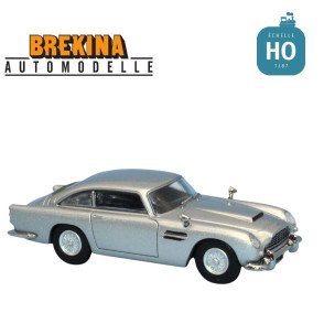 Aston Martin DB 5 coupé gris argent "James Bond" HO Brekina 15225 - Maketis