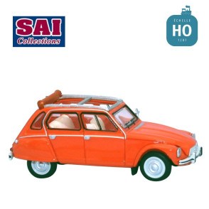 Citroën Dyane 6 capote ouverte orange cuivre indien 1973 HO SAI 7624 - Maketis