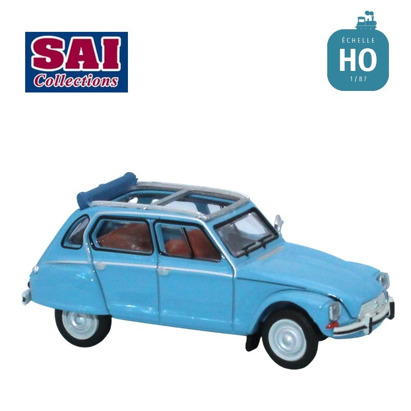 Citroën Dyane 6 capote ouverte bleu cristal 1973 HO SAI 7623 - Maketis