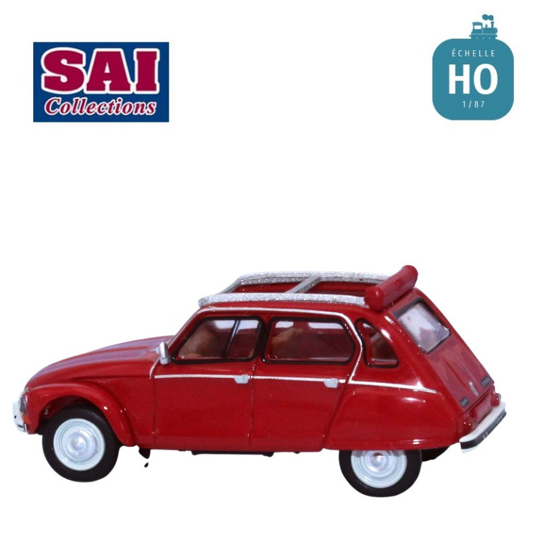 Citroën Dyane 6 capote ouverte rouge géranium 1973 HO SAI 7625 - Maketis