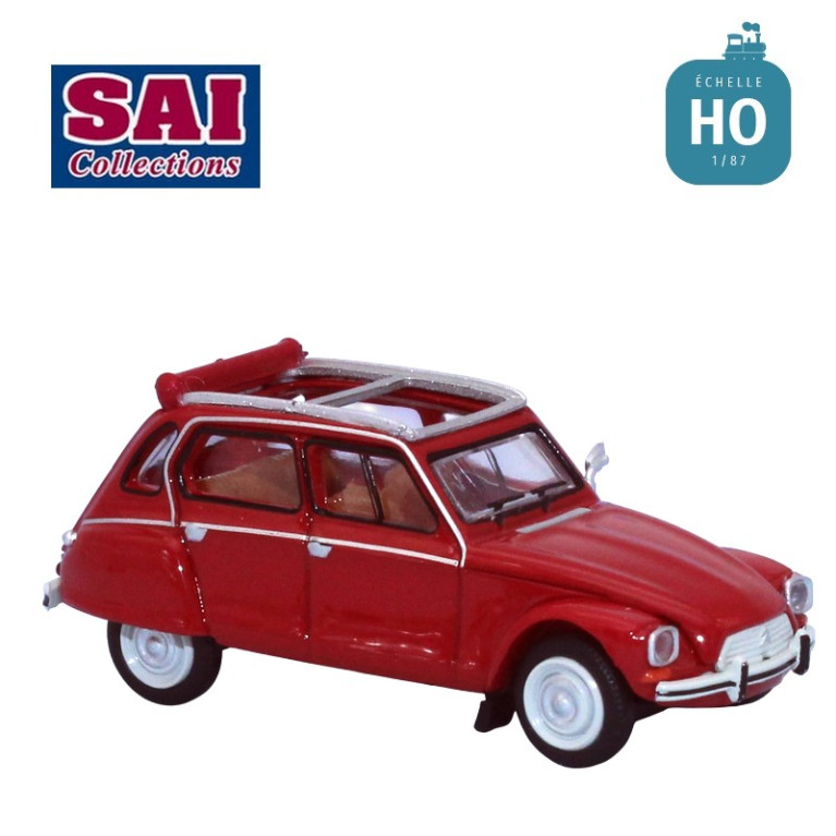 Citroën Dyane 6 capote ouverte rouge géranium 1973 HO SAI 7625 - Maketis