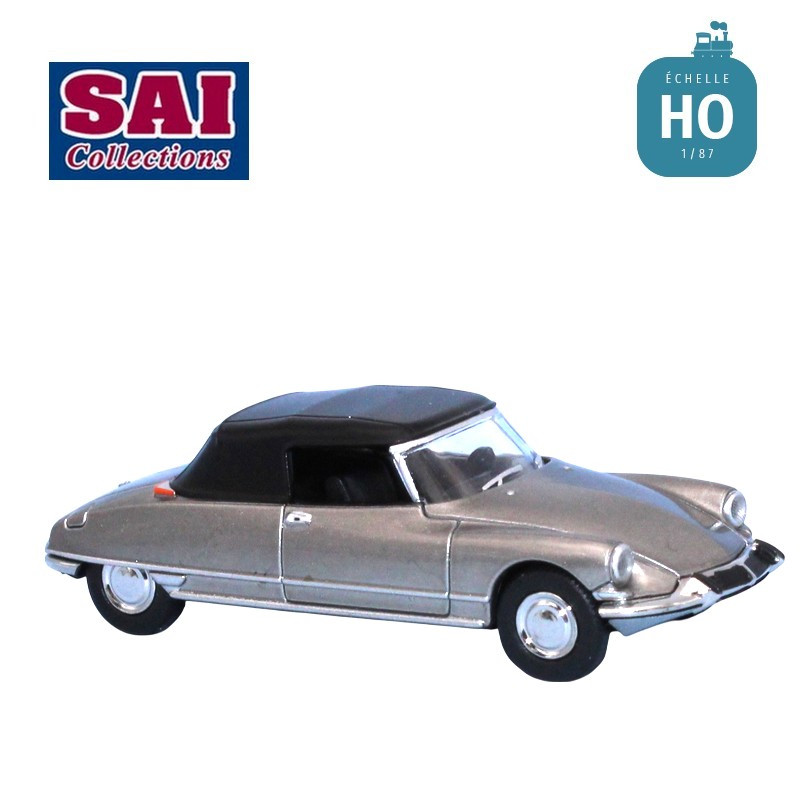 Citroën DS cabriolet capote fermée argent HO SAI 7811 - Maketis