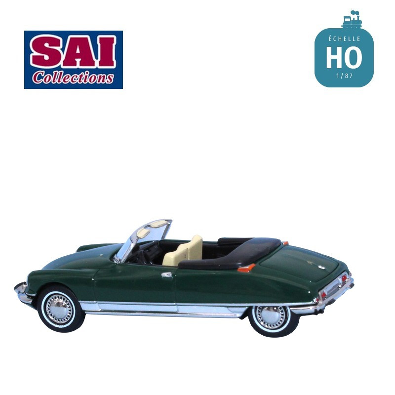 Citroën DS cabriolet capote ouverte vert forêt HO SAI 7804 - Maketis