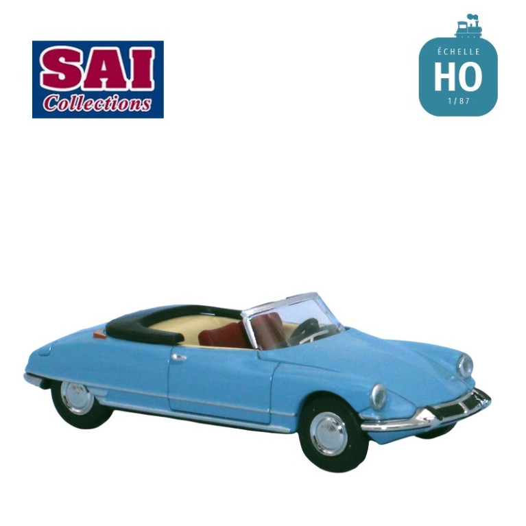 Citroën DS cabriolet capote ouverte bleu ciel HO SAI 7809.2 - Maketis