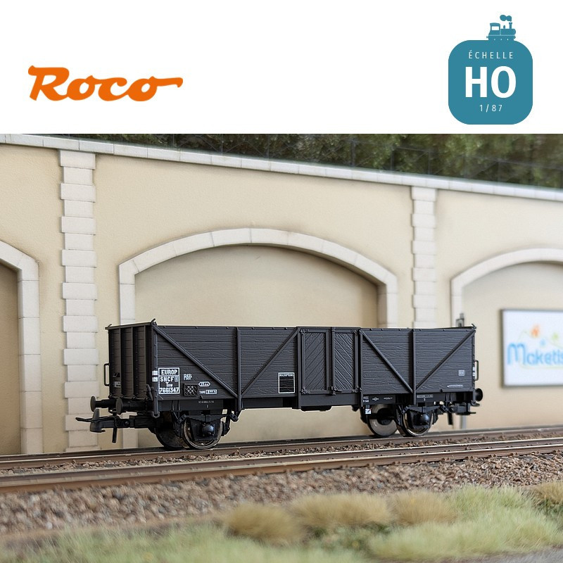 Set de 3 wagons tombereaux Tow Klagenfurt SNCF Ep III HO Roco 6600141 - Maketis