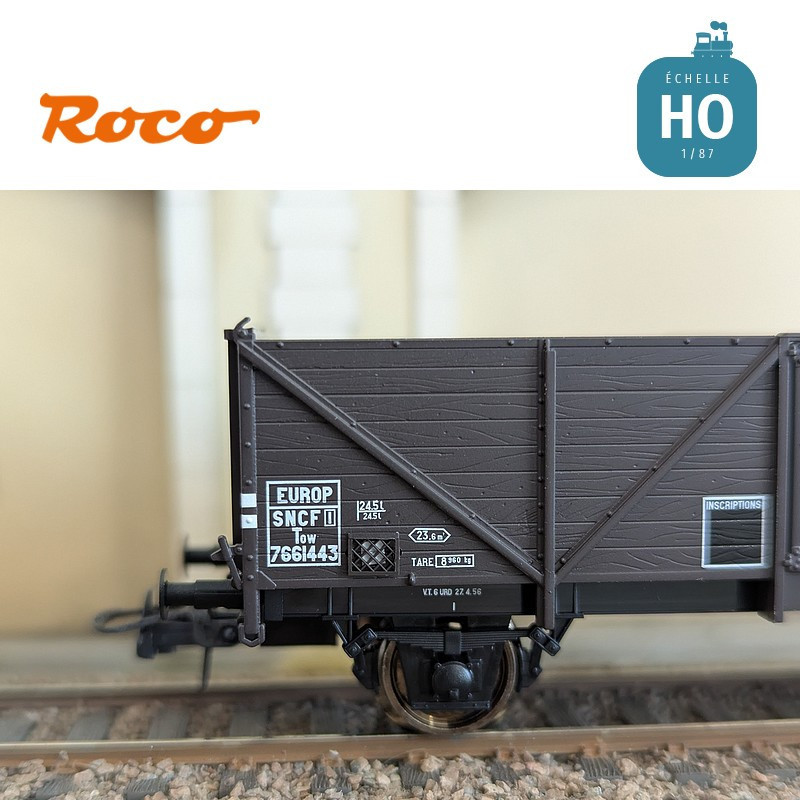 Set de 3 wagons tombereaux Tow Klagenfurt SNCF Ep III HO Roco 6600141 - Maketis