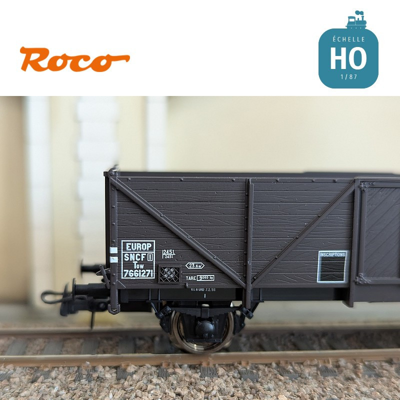 Set de 3 wagons tombereaux Tow Klagenfurt SNCF Ep III HO Roco 6600141 - Maketis