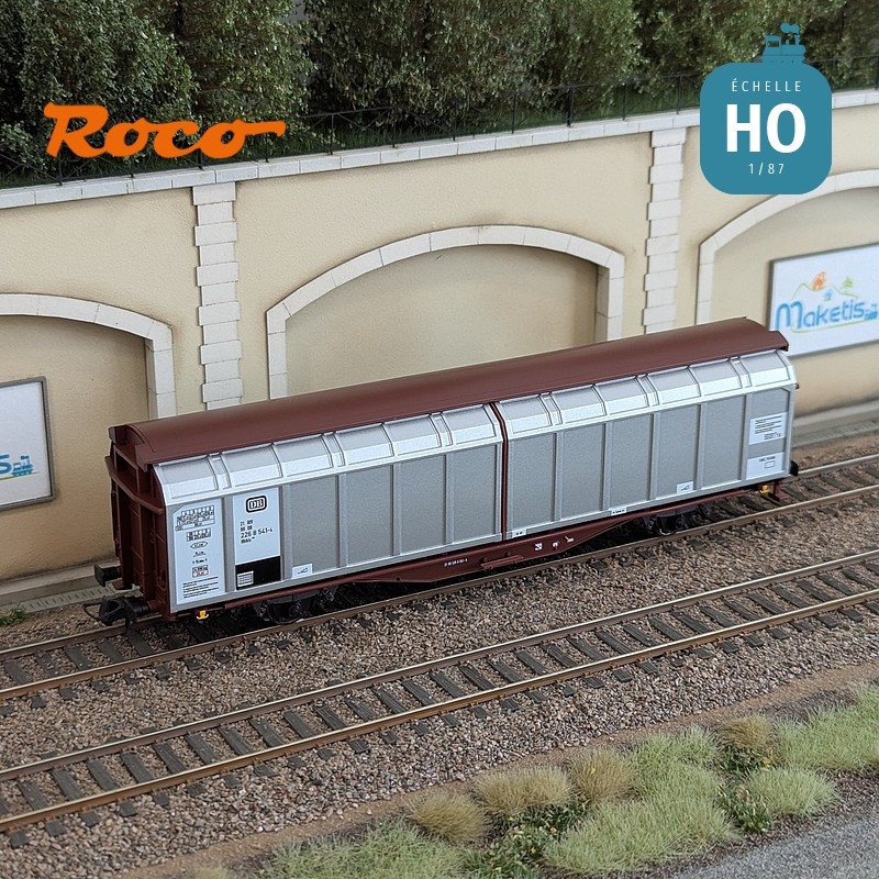Set de 2 wagons à parois coulissantes DB Ep IV HO Roco 6600111 - Maketis