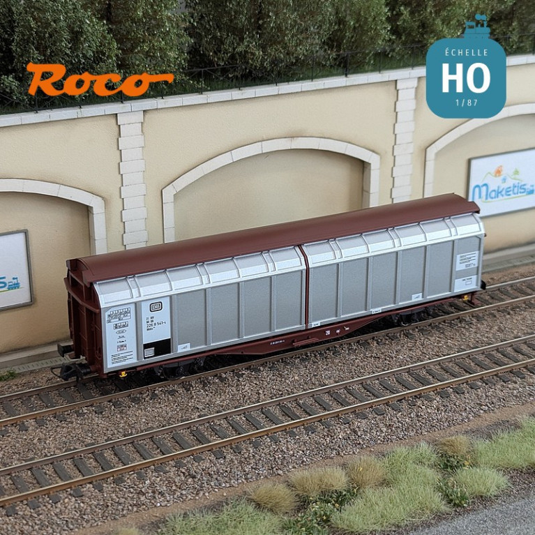Set de 2 wagons à parois coulissantes DB Ep IV HO Roco 6600111 - Maketis