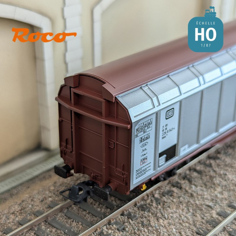 Set de 2 wagons à parois coulissantes DB Ep IV HO Roco 6600111 - Maketis