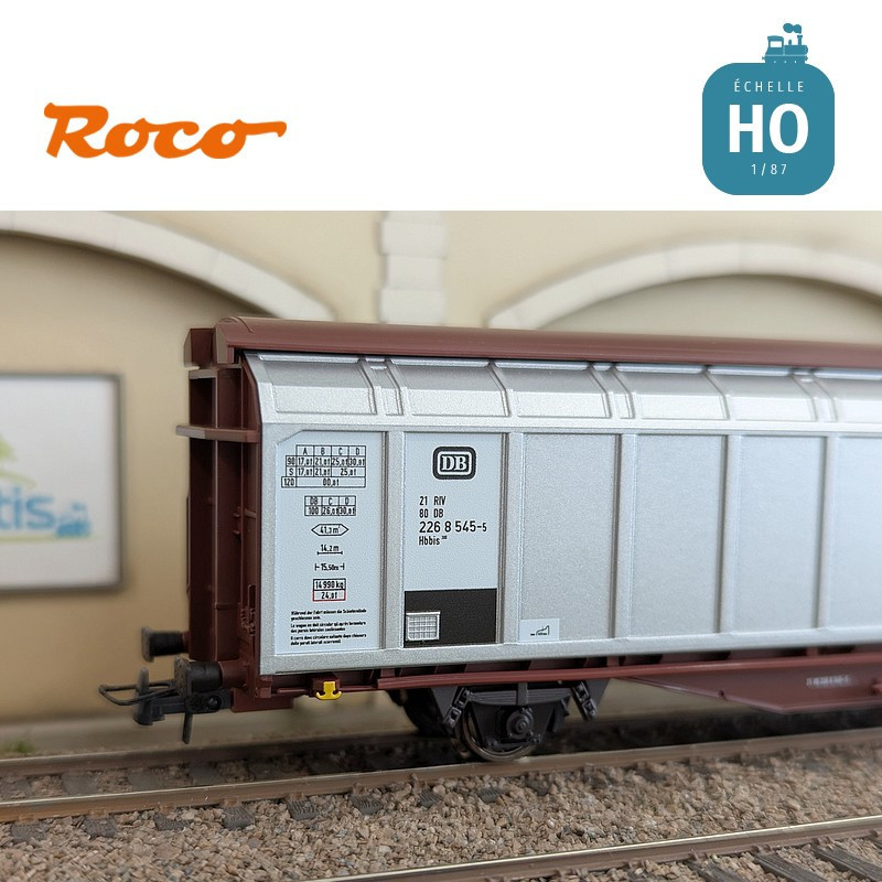 Set de 2 wagons à parois coulissantes DB Ep IV HO Roco 6600111 - Maketis