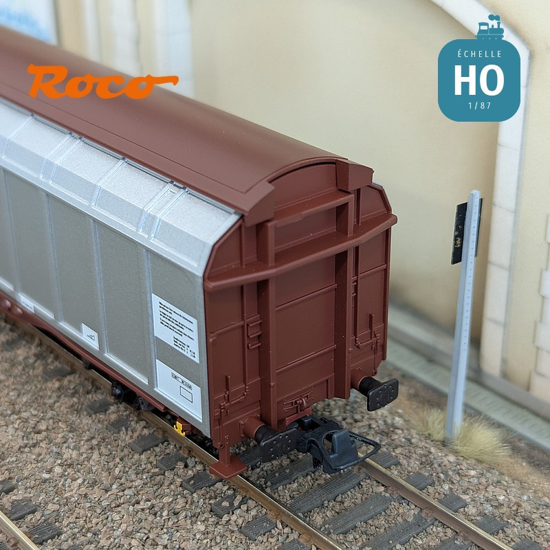 Set de 2 wagons à parois coulissantes DB Ep IV HO Roco 6600111 - Maketis