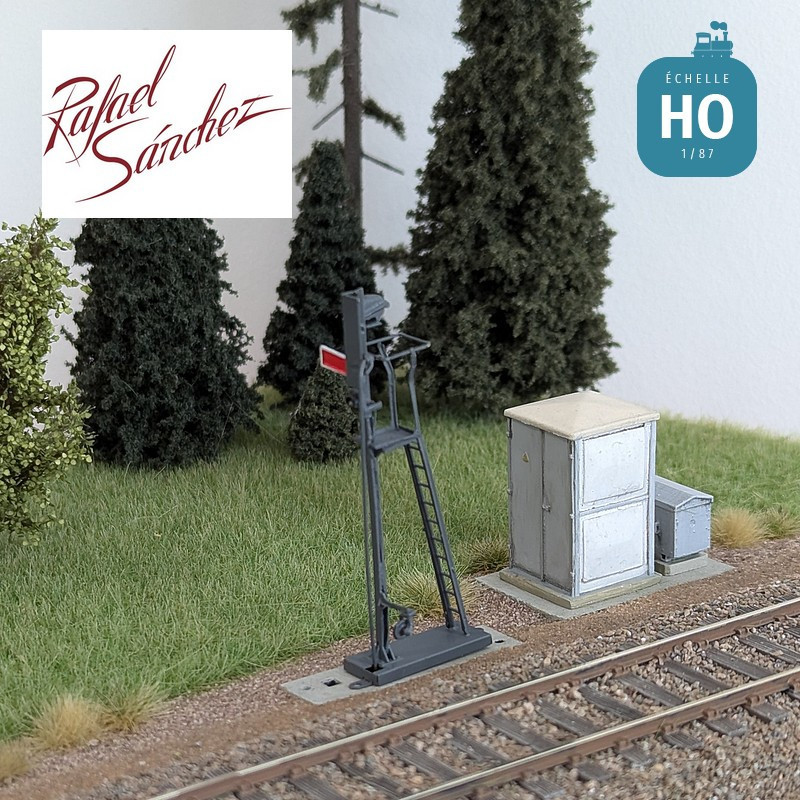 Signal mécanique SNCF unifié Guidon d'arrêt HO Rafael Sanchez FR0550 - Maketis