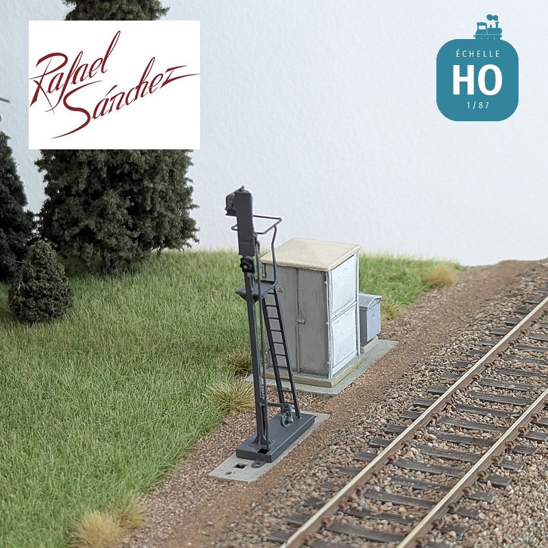 Signal mécanique SNCF unifié Guidon d'arrêt HO Rafael Sanchez FR0550 - Maketis