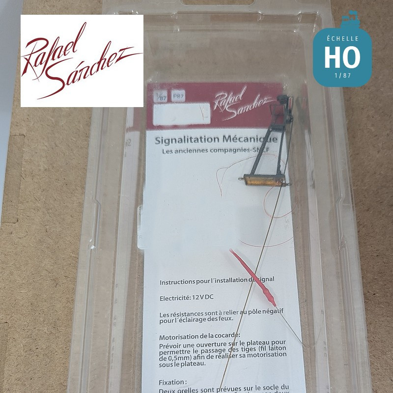Signal mécanique SNCF unifié Guidon d'arrêt HO Rafael Sanchez FR0550 - Maketis