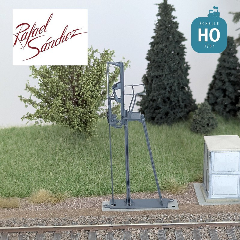 Signal mécanique SNCF unifié Ralentissement Epoque IV (mât gris foncé) HO Rafael Sanchez FR0154 - Maketis