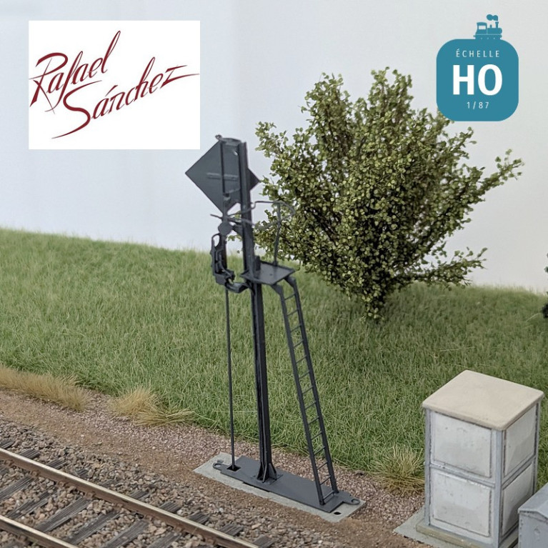 Signal mécanique SNCF unifié Avertissement Epoque IV (mât gris foncé) HO Rafael Sanchez FR0144 - Maketis Signal mécanique SNCF unifié Avertissement Epoque IV (mât gris foncé) HO Rafael Sanchez FR0144 - Maketis