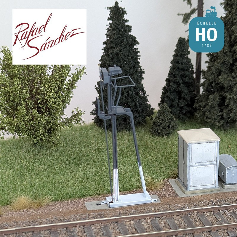 Signal mécanique SNCF unifié Sémaphore 1958 Epoque III/IV (mât gris foncé) HO Rafael Sanchez FR0213 - Maketis