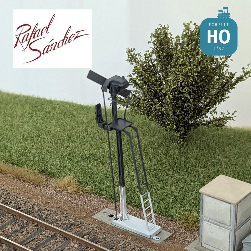 Signal mécanique SNCF unifié Sémaphore 1958 Epoque III/IV (mât gris foncé) HO Rafael Sanchez FR0213 - Maketis