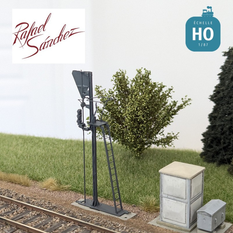 Unified SNCF mechanical signal Reminder of slowing down Period IV (dark grey mast) HO Rafael Sanchez FR0164 - Maketis Unified SNCF mechanical signal Reminder of slowing down Period IV (dark grey mast) HO Rafael Sanchez FR0164 - Maketis