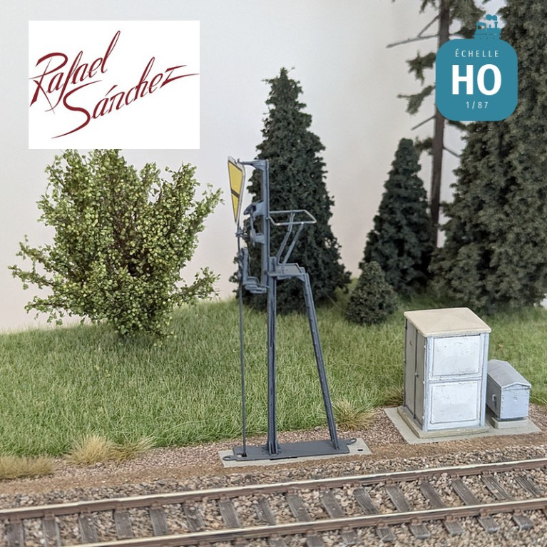 Unified SNCF mechanical signal Reminder of slowing down Period IV (dark grey mast) HO Rafael Sanchez FR0164 - Maketis Unified SNCF mechanical signal Reminder of slowing down Period IV (dark grey mast) HO Rafael Sanchez FR0164 - Maketis