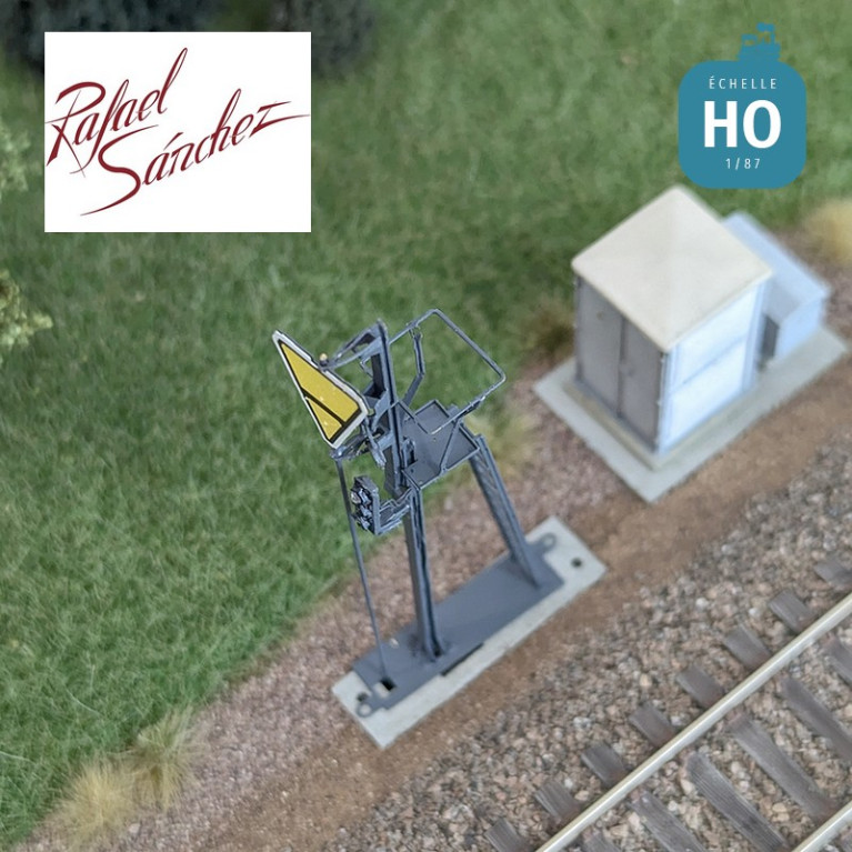 Unified SNCF mechanical signal Reminder of slowing down Period IV (dark grey mast) HO Rafael Sanchez FR0164 - Maketis Unified SNCF mechanical signal Reminder of slowing down Period IV (dark grey mast) HO Rafael Sanchez FR0164 - Maketis