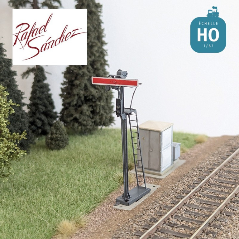 Signal mécanique SNCF unifié Sémaphore 1958 Epoque IV (mât gris foncé) HO Rafael Sanchez FR0214 - Maketis Signal mécanique SNCF unifié Sémaphore 1958 Epoque IV (mât gris foncé) HO Rafael Sanchez FR0214 - Maketis