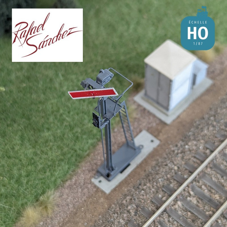 Signal mécanique SNCF unifié Sémaphore 1958 Epoque IV (mât gris foncé) HO Rafael Sanchez FR0214 - Maketis Signal mécanique SNCF unifié Sémaphore 1958 Epoque IV (mât gris foncé) HO Rafael Sanchez FR0214 - Maketis