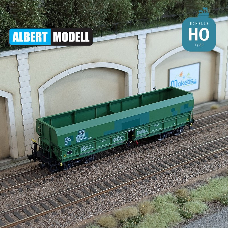 Wagon trémie minéralier Falns Atir-Rail vert Ep VI HO Albert Modell 665031 - Maketis