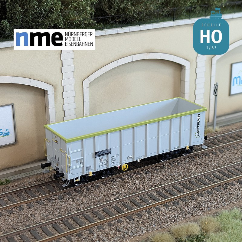 Wagon tombereau Eamnos 57m³ CAPTRAIN gris clair Ep VI HO NME 542605 - Maketis