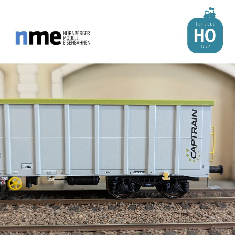 Wagon tombereau Eamnos 57m³ CAPTRAIN gris clair Ep VI HO NME 542605 - Maketis
