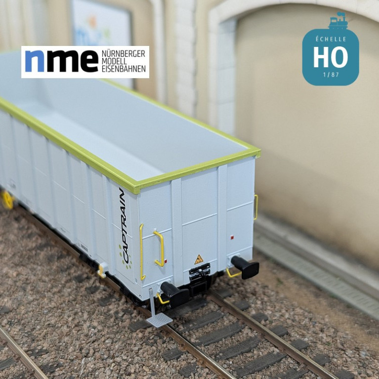Wagon tombereau Eamnos 57m³ CAPTRAIN gris clair Ep VI HO NME 542605 - Maketis