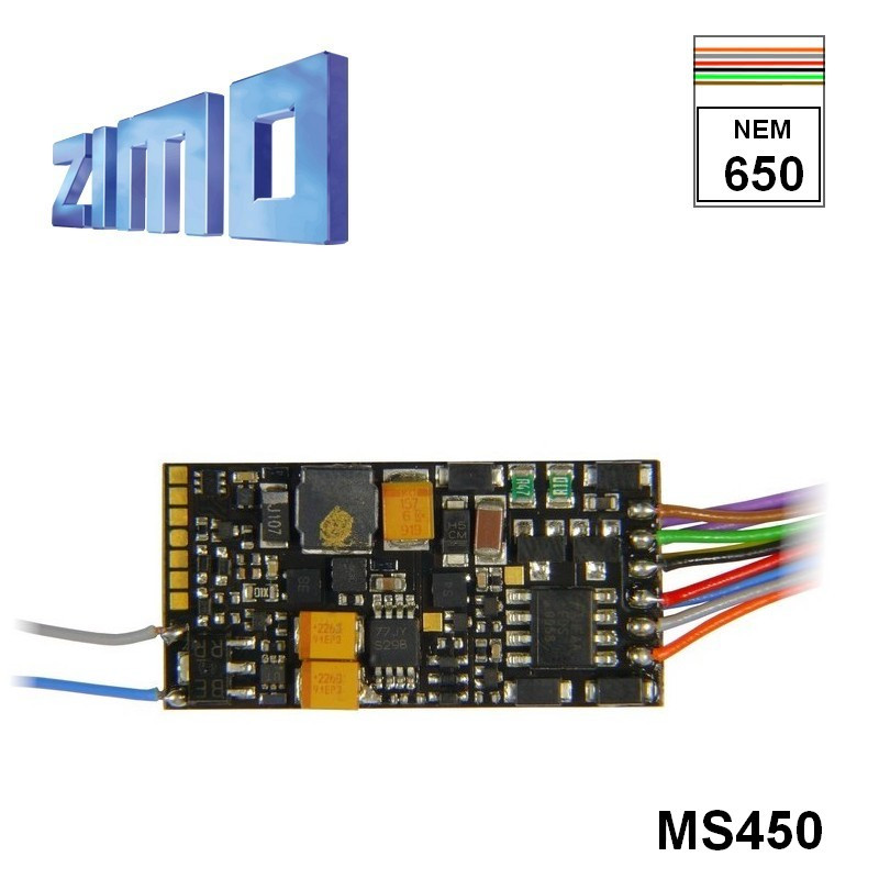 Décodeur sonore 16 bits Zimo MS450 DCC 13 fils de connexion MS450 - Maketis