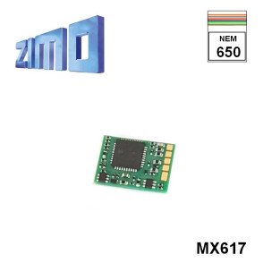 Décodeur miniature Zimo MX617 DCC 6 fonctions 6 broches NEM651 MX617N - Maketis