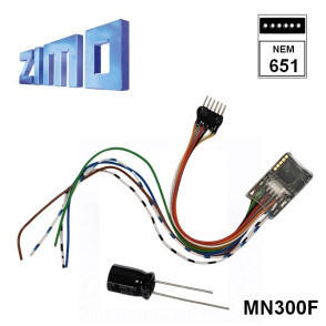 Décodeur miniature Zimo MN300 DCC 6 fonctions 6 broches NEM651 MN300F - Maketis