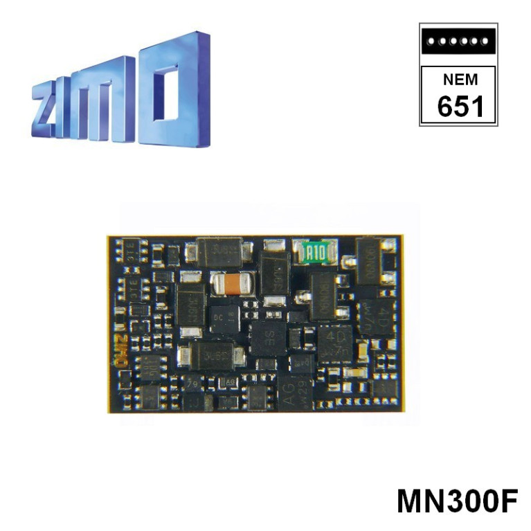 Décodeur miniature Zimo MN300 DCC 6 fonctions 6 broches NEM651 MN300F - Maketis Décodeur miniature Zimo MN300 DCC 6 fonctions 6 broches NEM651 MN300F - Maketis