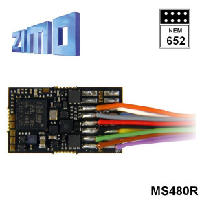 Décodeur sonore 16 bits Zimo MS480 DCC 8 broches NEM652 MS480R - Maketis