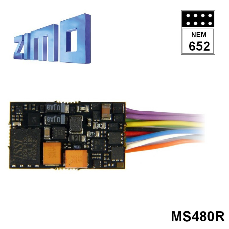 Décodeur sonore 16 bits Zimo MS480 DCC 8 broches NEM652 MS480R