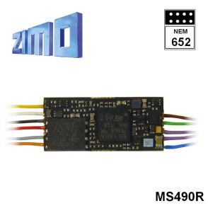 Décodeur miniature sonore 16 bits Zimo MS490 DCC 8 broches NEM652 MS490R - Maketis